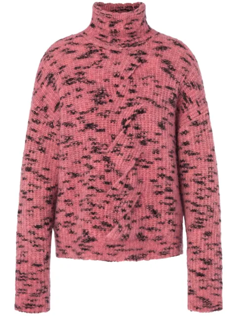 MOSCHINO JEANS roll-neck cable-knit jumper Pink A09058202