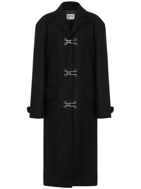 MOSCHINO JEANS notched-collar single-breasted coat Black A06058220