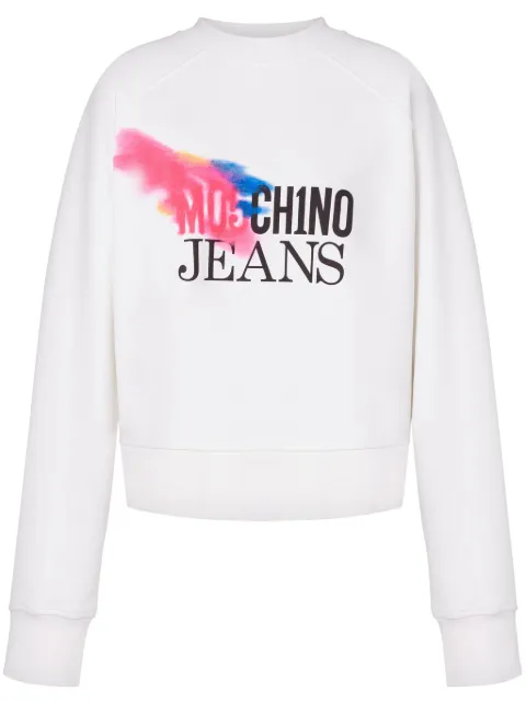 MOSCHINO JEANS logo-print cotton sweatshirt White J17098233