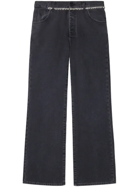 Off-White belted wide jeans Black OWYB01FF24DEN0011001