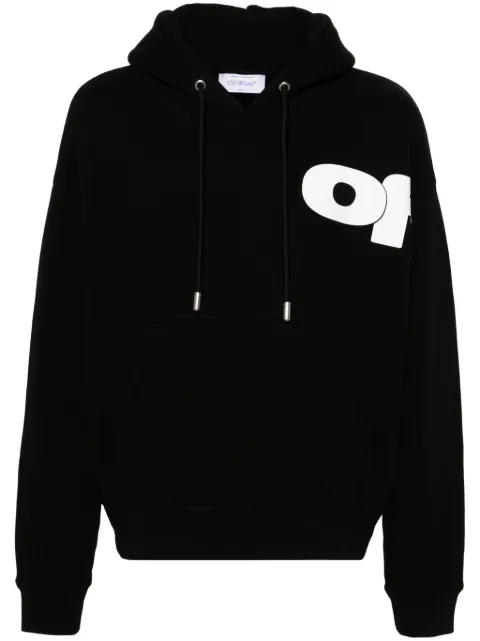 Off-White Shared Logo cotton hoodie Black OMBB085F24FLE00L1001