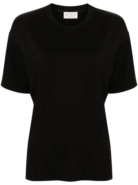 Ma'ry'ya crew-neck linen T-shirt Black YMJ100