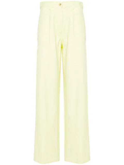 Forte Forte high-waist straight-leg trousers Green 12319MYPANTS