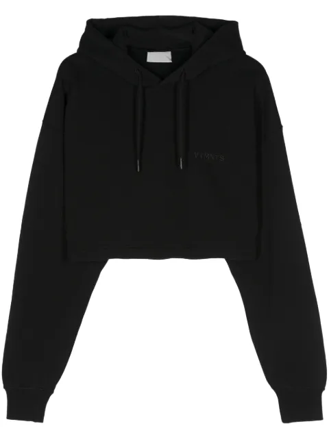 VTMNTS logo-embroidered crop hoodie Black VL20HD220B