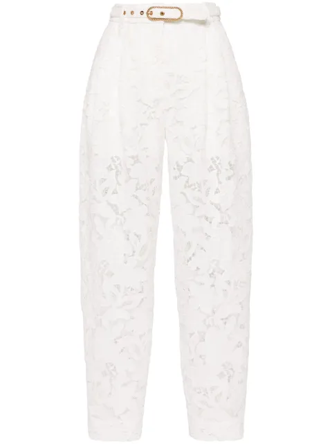 ZIMMERMANN Natura lace tapered trousers White 9671PS241
