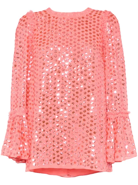 Needle & Thread Raindrop Gloss tunic Pink TULS82RHS24PSK