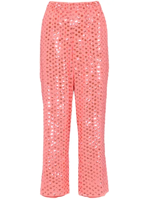 Needle & Thread Raindrop Gloss trousers Pink TRLF02RHS24PSK