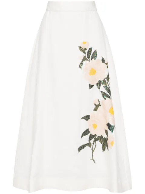 ZIMMERMANN Natura flare skirt White 9811SS241