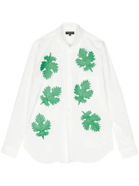 Comme des Garçons Homme Plus Leaves-appliqué button-up shirt White PMB017051
