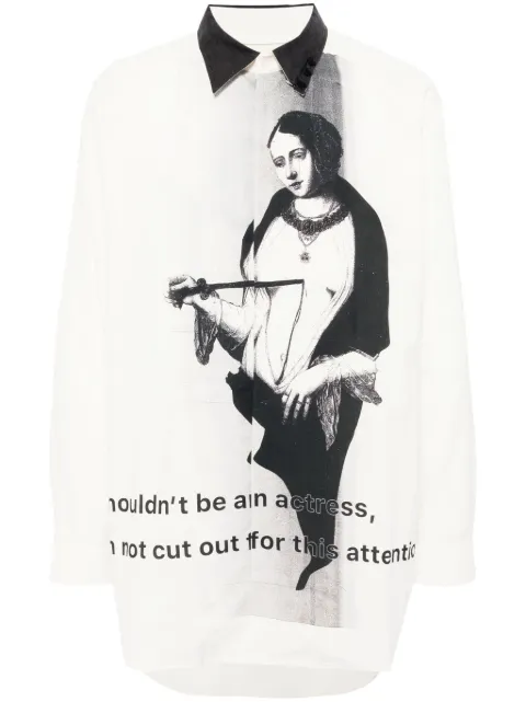 Yohji Yamamoto Puncture M A-Stabbing Women shirt White HSB40039