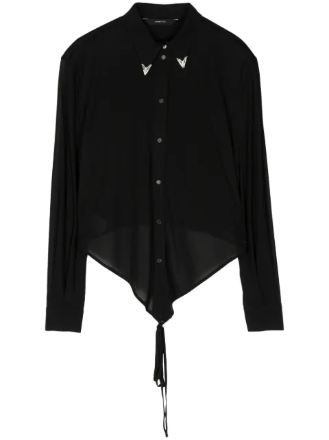 pushBUTTON collar-detail strap-detail shirt Black PB2420202W