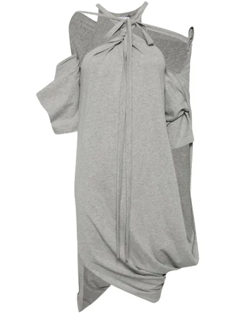 pushBUTTON asymmetric draped dress Grey PB2420513W