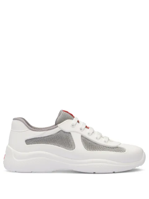 Prada America's cup soft rubber and bike fabric sneakers White 3E6500F0253LLJ