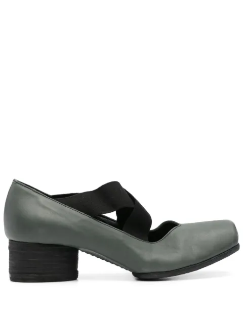 Uma Wang 50mm leather pumps Green US9101