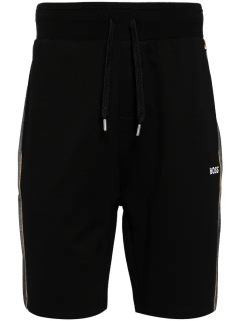 BOSS side-stripe logo-embroidered track shorts Black 50511042