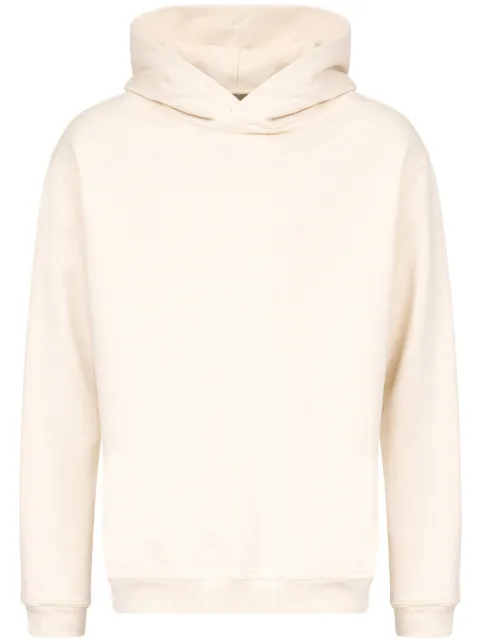 Maison Margiela logo-embroidered cotton hoodie Neutrals S50GU0167S25503
