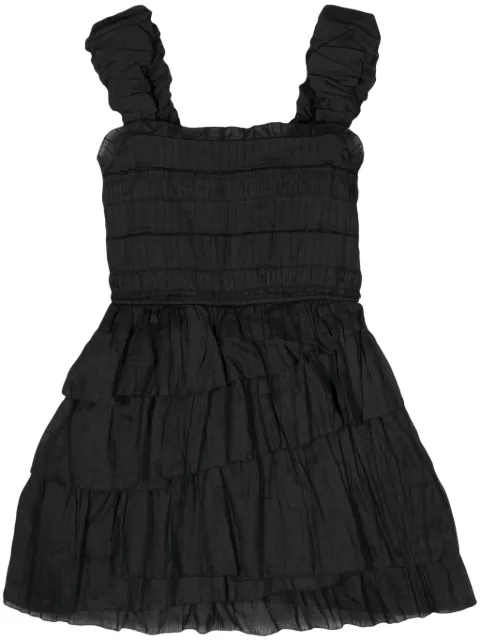 Sea Cole smocked ramie dress Black SS24092