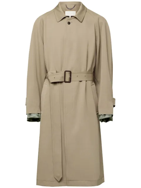 Maison Margiela spread-collar wool trench coat Neutrals S67AH0043M35062