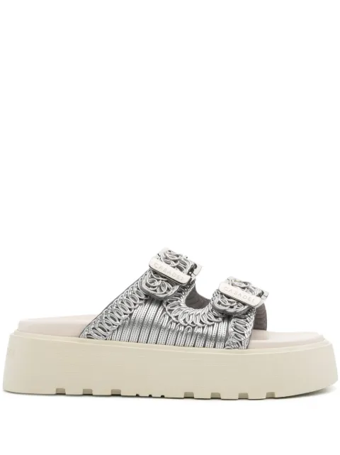 Casadei Birky Ale platform slides Silver 2M392X0401C2447