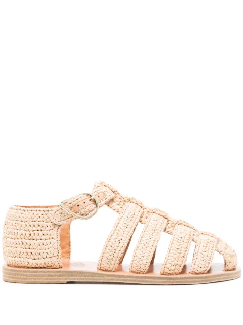 Ancient Greek Sandals Homeria leather sandals Neutrals HOMERIARAFFIANATURAL
