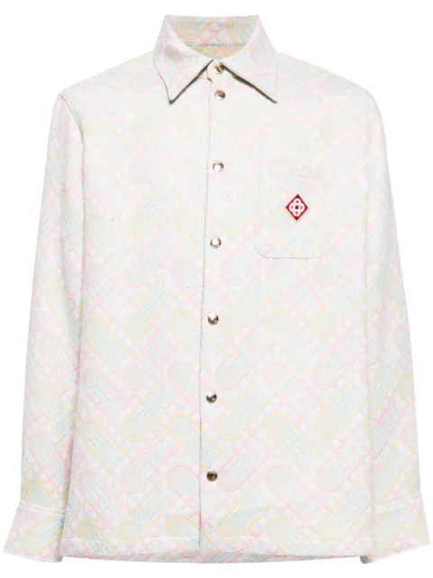 Casablanca logo-appliqué monogram-jacquard jacket Green MPS24JK200