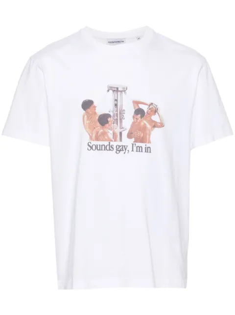 CARNE BOLLENTE Sounds Gay, I'm In cotton T-shirt White SS24ST0106