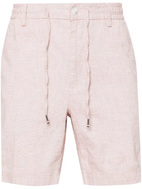 BOSS drawstring linen-blend shorts Pink 50512555