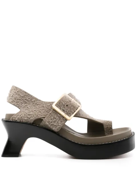 LOEWE Ease 90mm suede sandals Neutrals L814465X924160