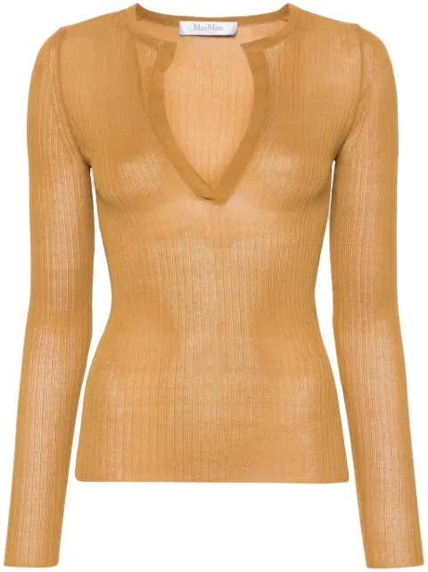 Max Mara Saggina ribbed silk jumper Yellow 2411361053600