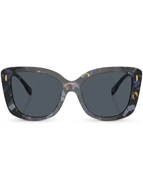 Tory Burch logo-plaque oversize-frame sunglasses Blue TY7198