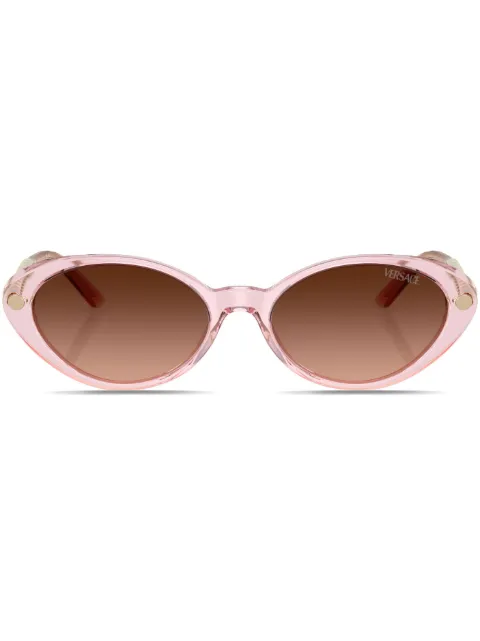 Versace Eyewear Greca-plaque oval-frame sunglasses Pink 0VE4469
