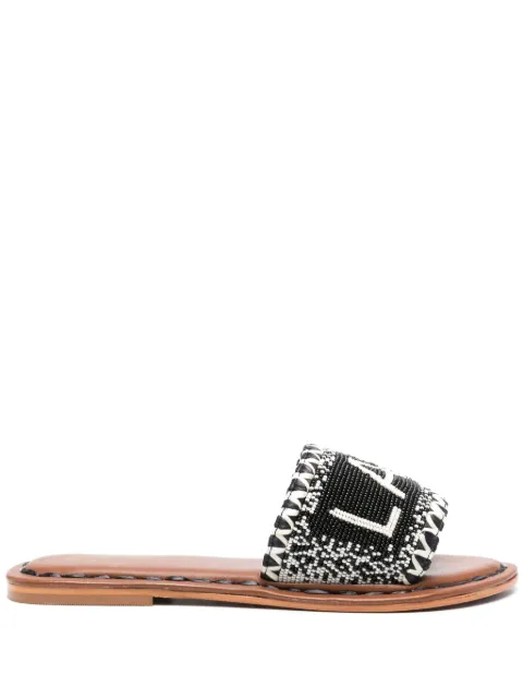 DE SIENA SHOES bead-embellished leather sandals Black 181A24