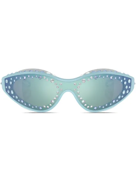 Swarovski Eyewear crystal-embellished goggle-frame sunglasses Blue SK6024105255