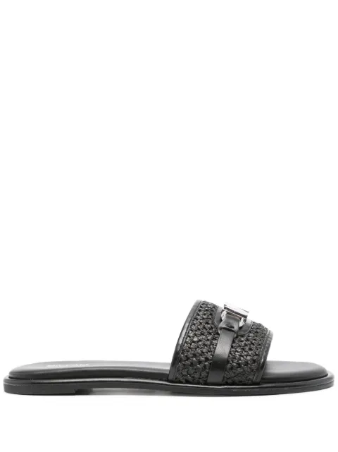 Michael Michael Kors Ember logo-plaque slides Black 40S4EBFS1D