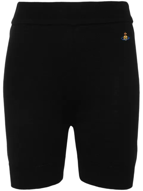 Vivienne Westwood embroidered-logo knitted shorts Black 1802000PY001B