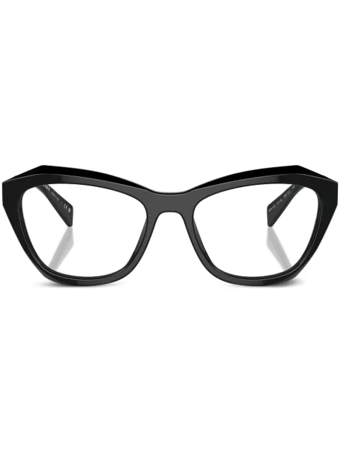 Prada Eyewear logo-engraved geometric-frame glasses Black SPRA20V16K1O1
