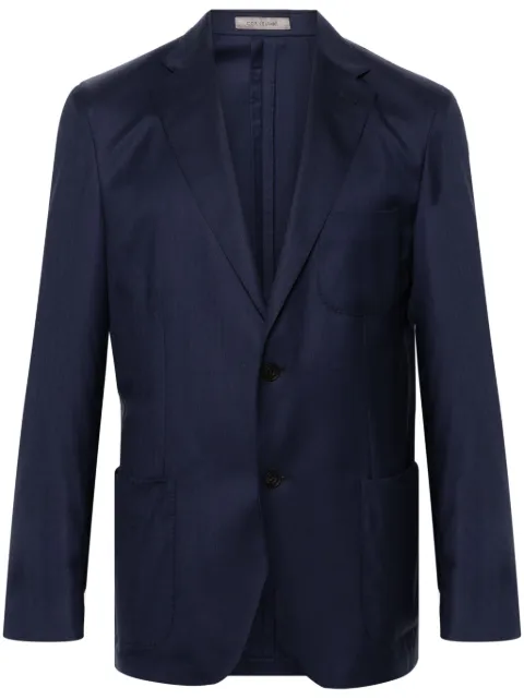 Corneliani single-breasted twill blazer Blue 93X5759318401