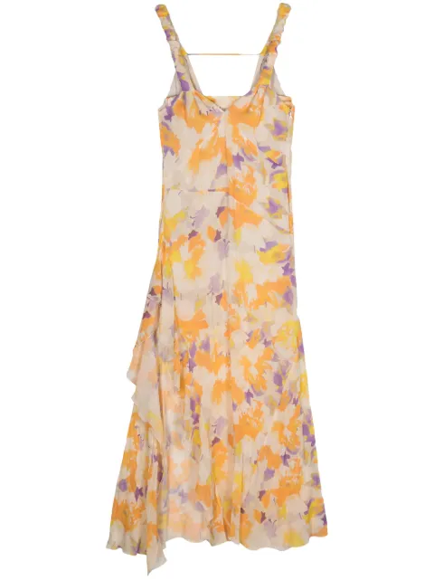 Patrizia Pepe floral-print crepe maxi dress Orange 2A2725A426