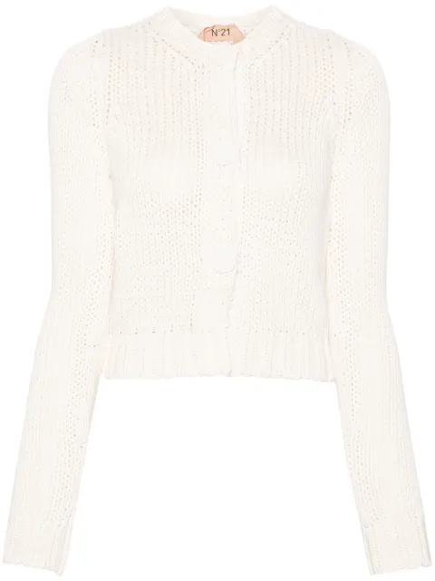 Nº21 press-stud chunky-knit cardigan White A0067541