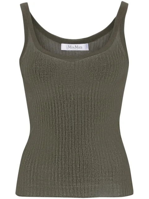 Max Mara Bastia ribbed silk top Green 2411361043600