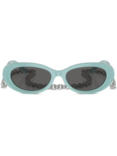 Tiffany & Co Eyewear oval-frame sunglasses Blue TF42218388S4