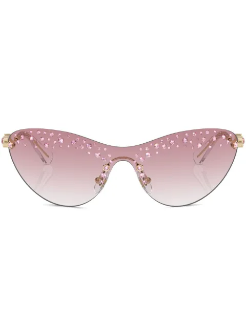 Swarovski Eyewear crystal-embellished goggle-frame sunglasses Gold SK702340138D