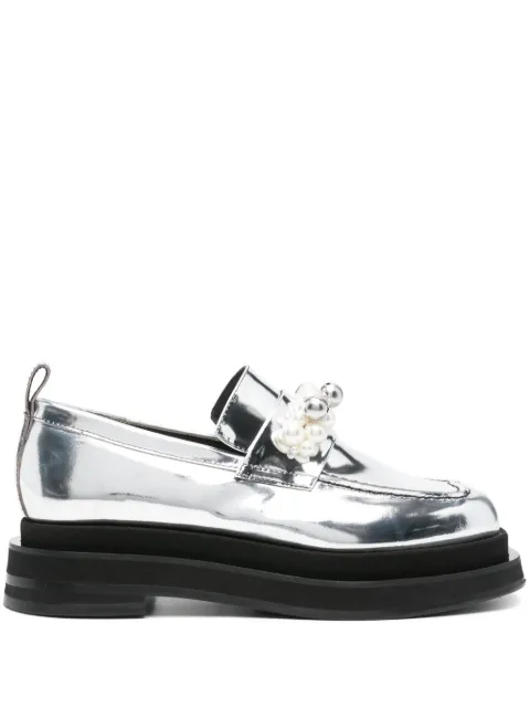 Simone Rocha Heart Toe Platform loafers Silver LOF1B0791