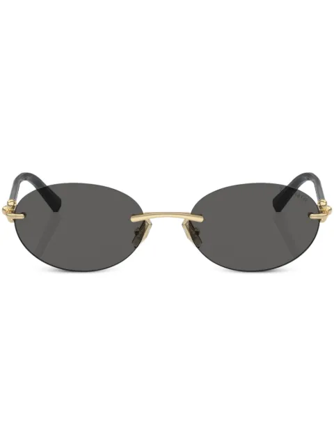 Tiffany & Co Eyewear oval frame tinted sunglasses Black TF3104D6216S4