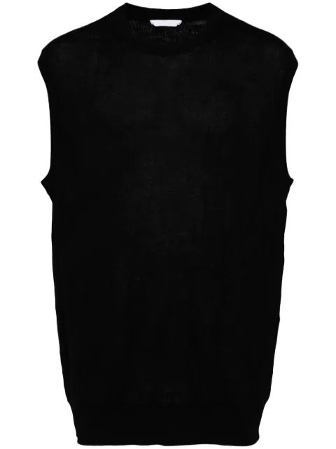 Helmut Lang intarsia-knit crew-neck vest Black O02HW702