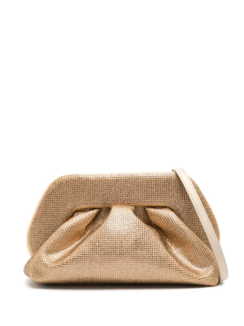 Themoirè ruched clutch bag Gold TMSS24TSX19