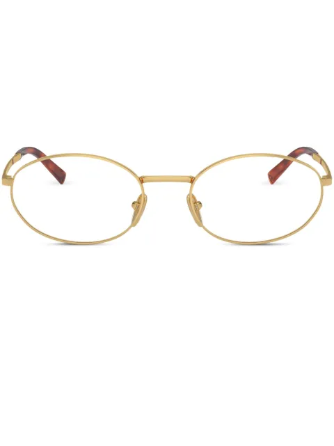 Prada Eyewear metallic oval-frame glasses Gold SPRA57V5AK1O1