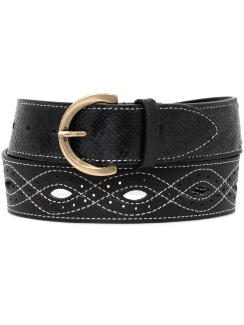 PINKO patterned-stitch leather belt Black 103443A1UF