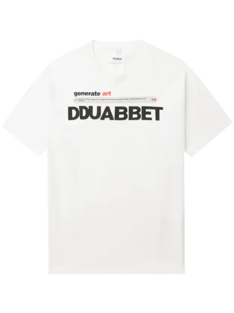 Doublet text-print cotton T-shirt White 24SS32CS315