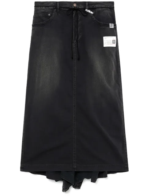 Maison MIHARA YASUHIRO draped denim skirt Black B12SK053